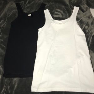 TWO Solid Black & White Sleevless Tops